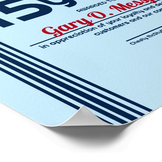 Kolumnen universelles Jubiläumszertifikat Poster (Ecke)