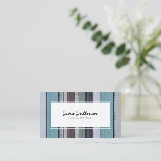 Kolumnist Retro Stripe Muster Publishing Visitenkarte (Stehend Vorderseite)