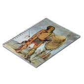 Komanche-Krieger mit einem Schild, einer Lanze und Notizblock (Linke Seite)