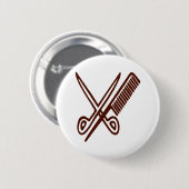 Komb & Schere - Friseur Button (Vorne & Hinten)