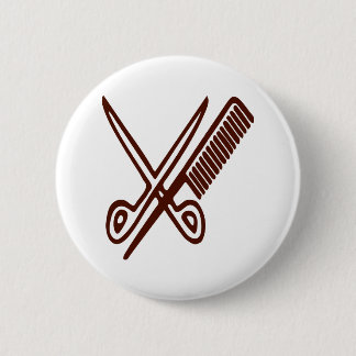 Komb & Schere - Friseur Button