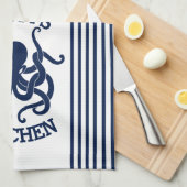 Kombination aus blauem und weißem Oktopus und Stre Geschirrtuch (Viertel Falte)