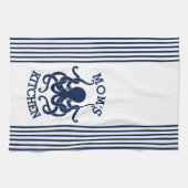 Kombination aus blauem und weißem Oktopus und Stre Geschirrtuch (Horizontal)