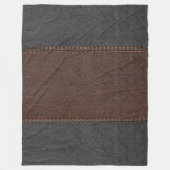 Kombination aus braunem und schwarzem Leder Fleecedecke (Vorderseite)