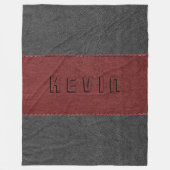 Kombination aus rotem und schwarzem Leder Fleecedecke (Vorderseite)