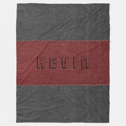 Kombination aus rotem und schwarzem Leder Fleecedecke (Vorderseite)