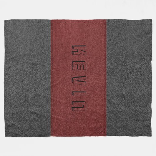 Kombination aus rotem und schwarzem Leder Fleecedecke (Vorderseite (Horizontal))