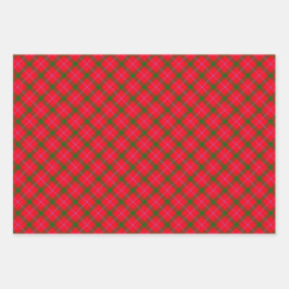 Kombination aus Tartan und Stripe Geschenkpapier Set