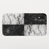 Kombination aus weißem und schwarzem Marmor Case-Mate iPhone Hülle (Rückseite (Horizontal))