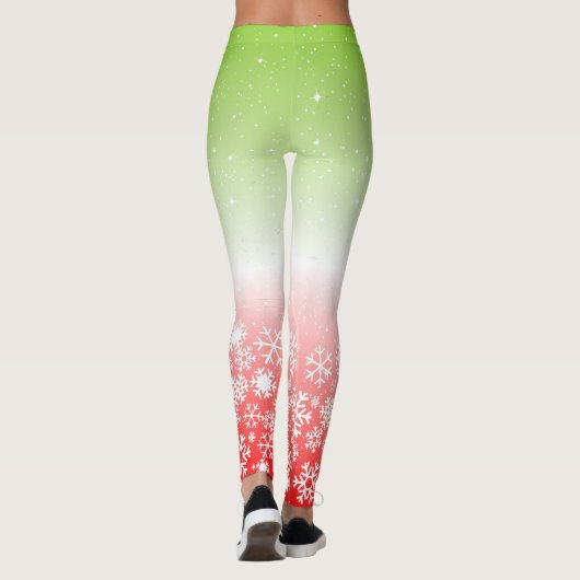 Kombination von tropischen Farben und Schneeflocke Leggings (Rückseite)