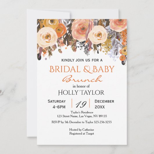 Kombinierte Kinderdusche und Brautparty-Ideen Einladung (Vorderseite)