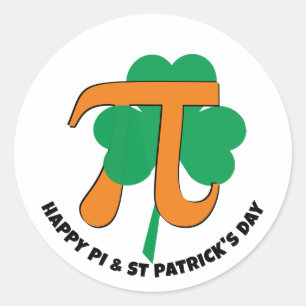 kombinierter PI DAY ST PATRICK'S DAY Runder Aufkleber