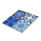 Kombiniertes Set aus weißem Blaumarinebau abstrakt Fliese (Seite)