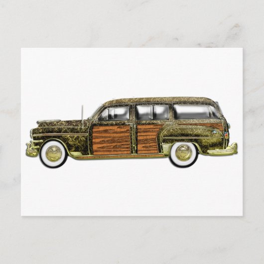 Kombiwagen der Klassik Woody Postkarte (Vorderseite)