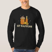 Kombucha Lover Sip Happens Beverage Fun T-Shirt (Vorderseite)