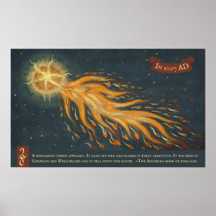 Komet Augsburg Wunderbuch 1552 Weltraum Astronomie Poster