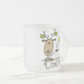 Kometen-Ren-Weihnachtst-shirts und -geschenke Mattglastasse (VorderseiteRechts)