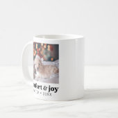 Komfort & Freude Foto und Name Moderne Weihnachten Kaffeetasse (Vorderseite Links)