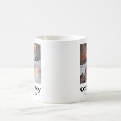 Komfort & Freude Foto und Name Moderne Weihnachten Kaffeetasse (Mittel)