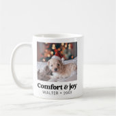 Komfort & Freude Foto und Name Moderne Weihnachten Kaffeetasse (Links)