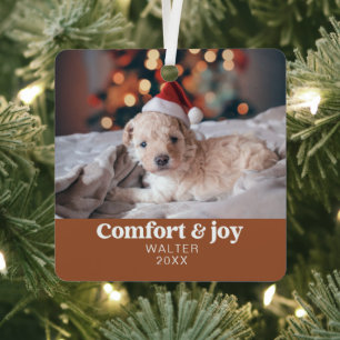 Komfort & Freude Foto und Name Moderne Weihnachten Ornament Aus Metall