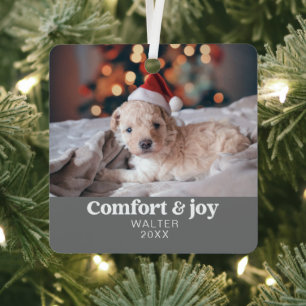 Komfort & Freude Foto und Name Moderne Weihnachten Ornament Aus Metall