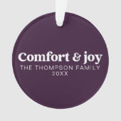 Komfort & Freude Moderne Minimalistische Lila Weih Ornament (Vorderseite)