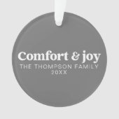 Komfort & Freude Moderne Minimalistische Weihnacht Ornament (Vorderseite)