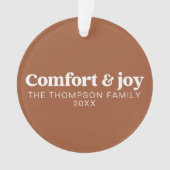 Komfort & Freude Moderne Minimalistische Weihnacht Ornament (Vorderseite)