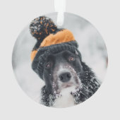 Komfort & Freude Moderner Minimal Dusty Blauer Wei Ornament (Rückseite)