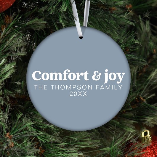Komfort & Freude Moderner Minimal Dusty Blauer Wei Ornament
