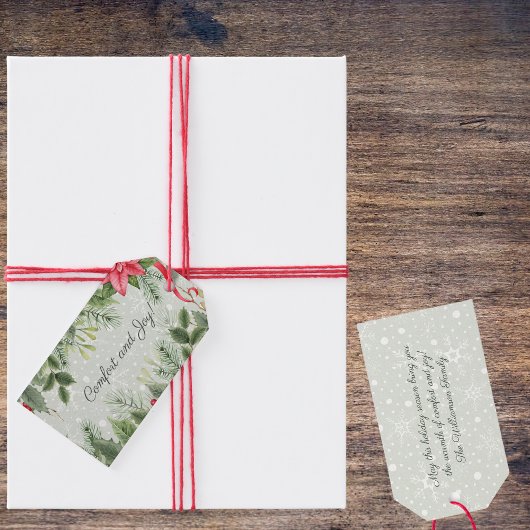 Komfort & Freude Weihnachtsgarland auf Schnee Geschenkanhänger