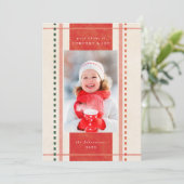 Komfort & Freude Weihnachtskleidung Fotokarte Einladung (Stehend Vorderseite)