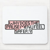 Komfort im Menü Pause - Retro-Pixel-Schriftart Mousepad (Vorne)