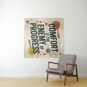 Komfort ist der Feind des Fortschritts Wandteppich (Beispiel (Horizontal))