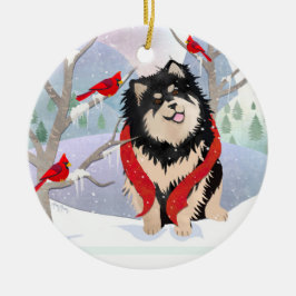 KOMFORT & JOY mit Jahr-finnischer Lapphun-Verzieru Keramik Ornament