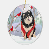 KOMFORT & JOY mit Jahr-finnischer Lapphun-Verzieru Keramik Ornament (Links)