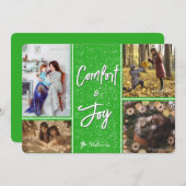 Komfort und Freude an der Weihnachtskarte des grün Einladung (Vorne/Hinten)