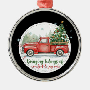 Komfort und Freude bringende lustige Weihnachtsfah Ornament Aus Metall