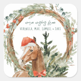 Komfort und Freude | Geschenkartikel zu Weihnachte Quadratischer Aufkleber