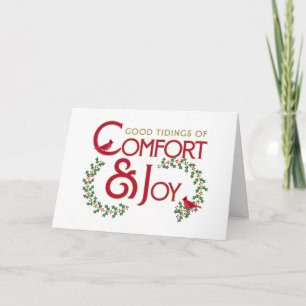 Komfort und Freude Holly gefaltete Weihnachtskarte Feiertagskarte