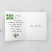 Komfort- und Freude-Vers Feiertagskarte (Innenseite)