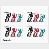 Komfort und Freude Weihnachten Segen 3 Katzen bete Rechteckiger Aufkleber (Blatt)