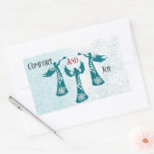 Komfort und Freude Weihnachten Segen Engel beten Rechteckiger Aufkleber (Umschlag)