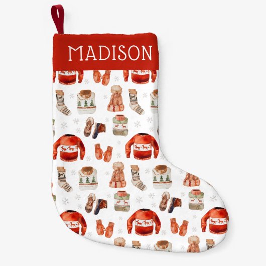 Komfort und Freude | Weihnachtsbilder in Aquarelle Kleiner Weihnachtsstrumpf (Vorderseite)