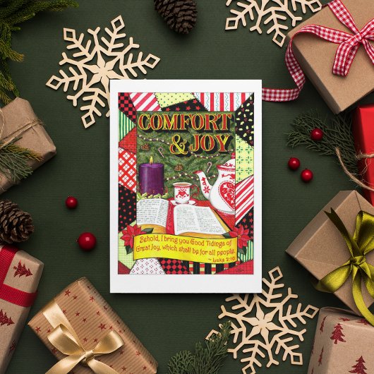 Komfort und Freude Weihnachtskarte Feiertagskarte