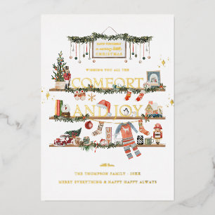Komfort und Freude Weihnachtskarte Folien Feiertagskarte