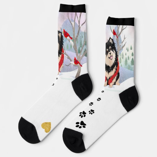 KOMFORT UND JOY finnische Lapphund Crew Socken (Linkes Detail)