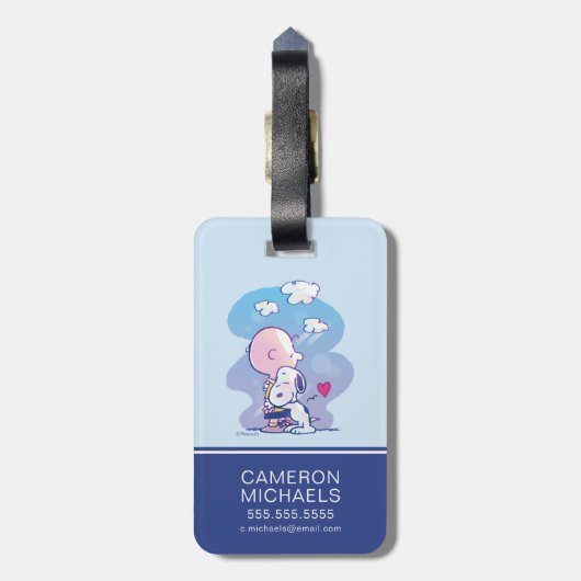 Komfort und Sicherheit | Charlie & Snoopy Hug Gepäckanhänger (Rückseite vertikal)