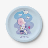 Komfort und Sicherheit | Charlie & Snoopy Hug Pappteller (Vorderseite)